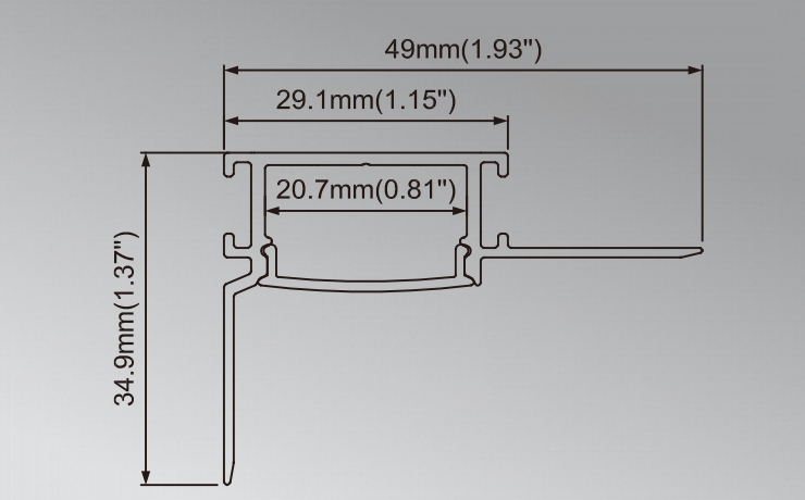 Plasterboard Trimless Recessed Lighting Channel