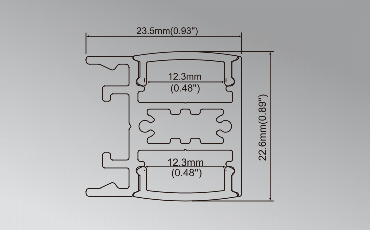 Up And Down Aluminum LED Extrusion Lighting