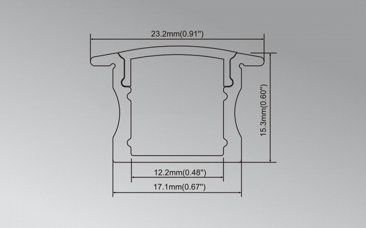 15MM Recessed Aluminum LED Extrusion