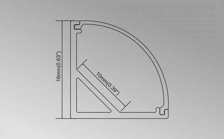 Corner LED Profile For Cabinet