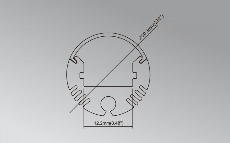 20mm round Aluminum LED Extrusion for Pendant Lighting