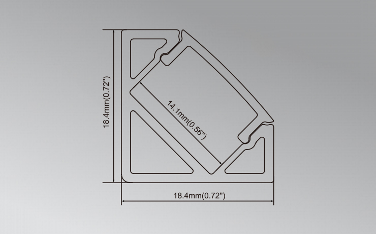 LED profile for 45 Degree Corner installation