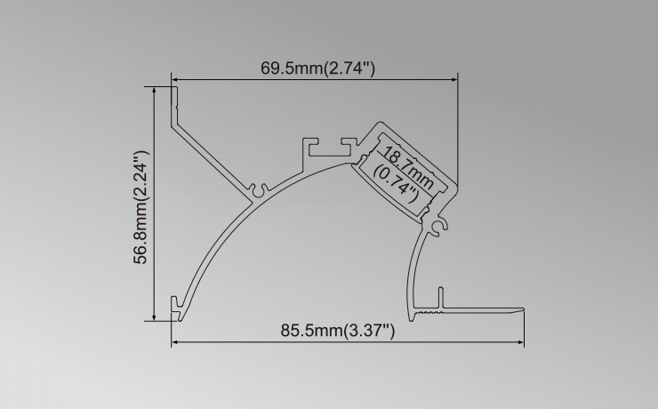 Aluminum LED Cove Lighting Channel