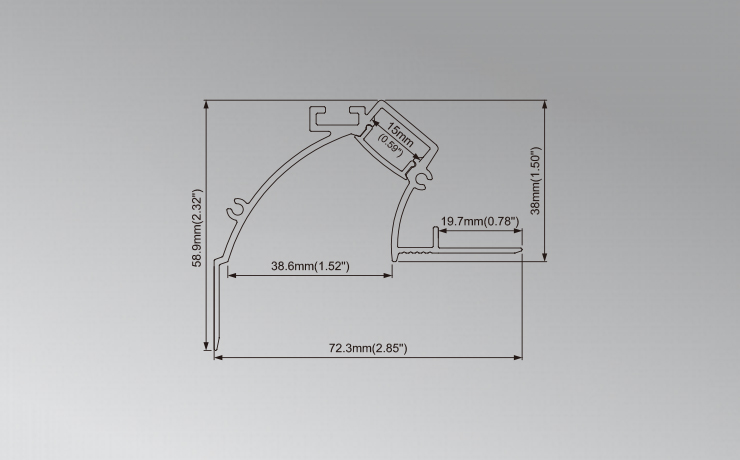 Indirect Lighting Aluminum LED Channel