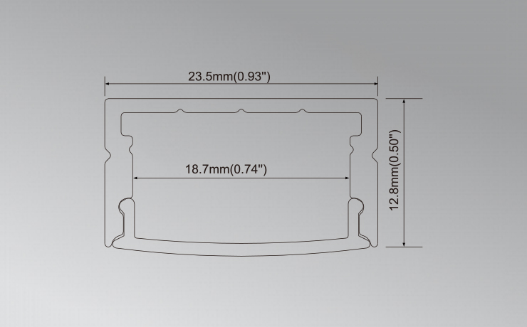 Surface Mounted 12.8mm Height LED Profile