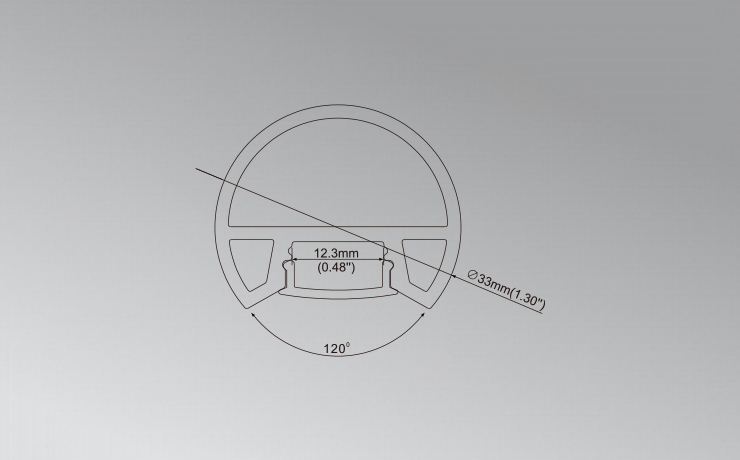 33mm Diameter LED Profile for Wardrobe