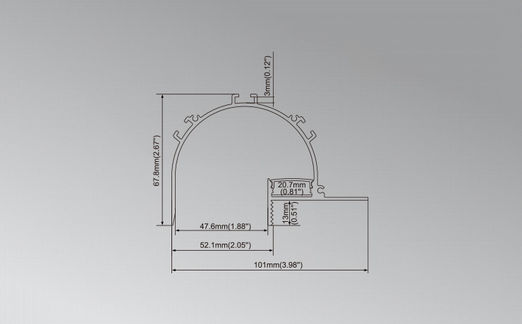 Semi-Round LED Profile for Cove Lighting