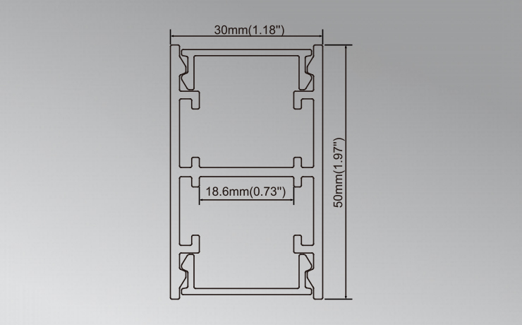 Round Up And Down Light Aluminum LED Profile for hanging