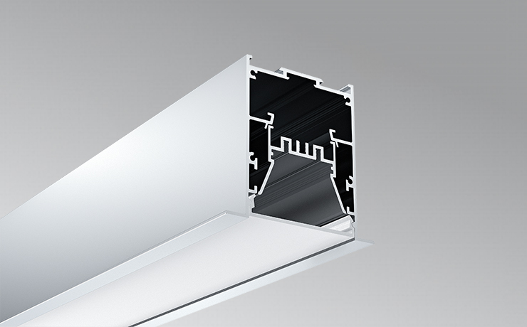 2.5 inches Aluminium LED profile for Recessed Mounting