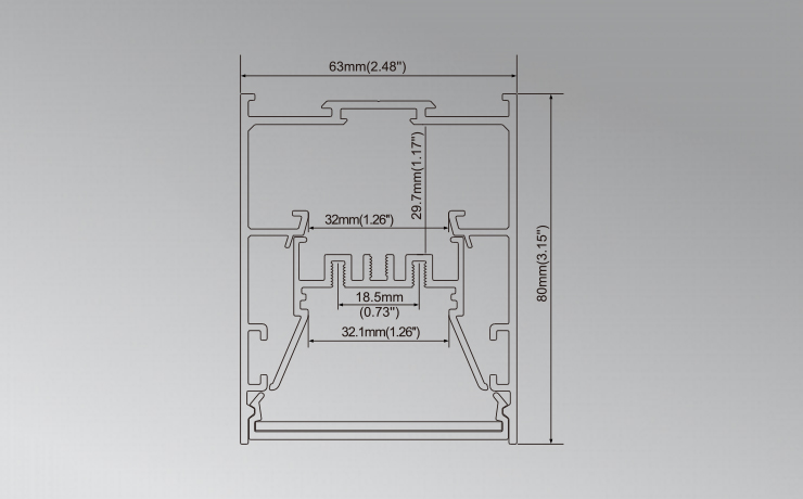 2.5 inches Aluminium LED profile for Pendent Light