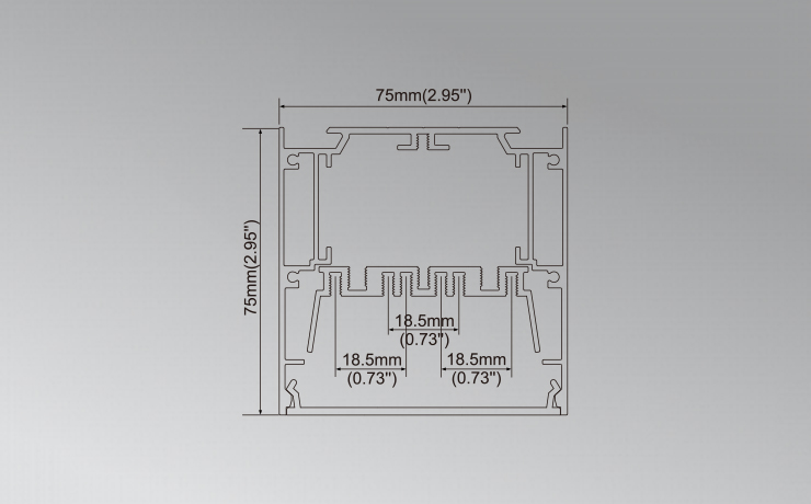 3 inches Surface or Pendent Mounted ALP7575-R Aluminum Profile