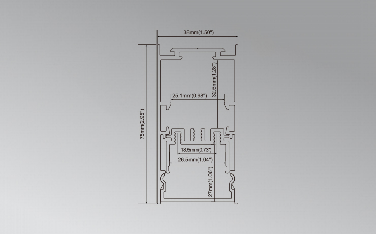 1.5 inches Aluminium LED profile for Pendent Light