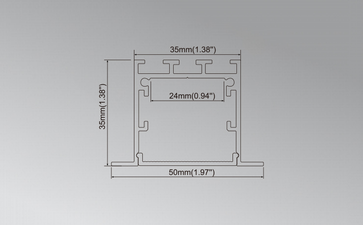 Recessed Aluminum LED Profile for Architectural Lighting