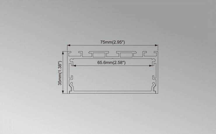 3 inches Aluminium LED profile without flange as pendent light