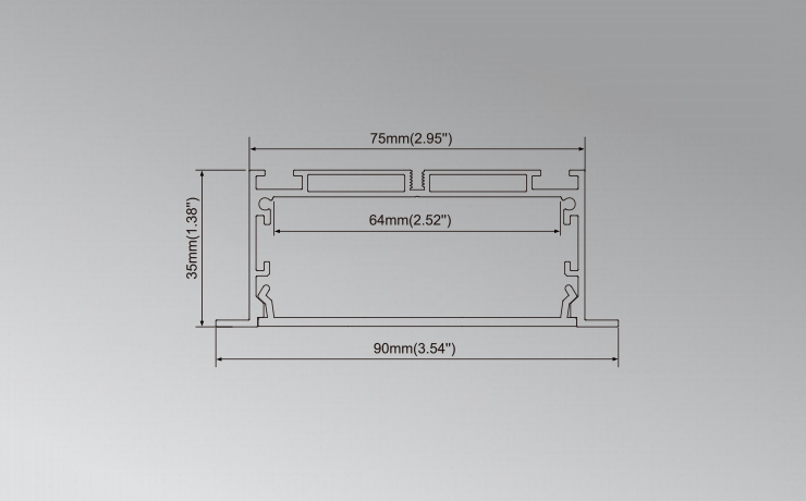 3 inches Recessed Aluminium LED profile with flange