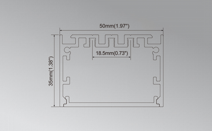 50mm Width Aluminum LED Profile Strip Light For Pendant Lighting