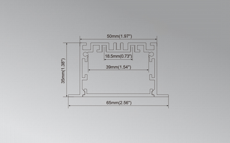 2inches Recessed Aluminium LED profile