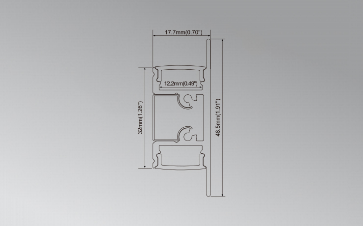 Aluminum LED profile for wall light Light from Up and down direction