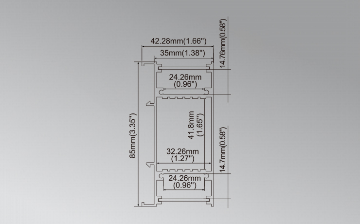 Up and Down Aluminum LED Profile for Wall Light LED