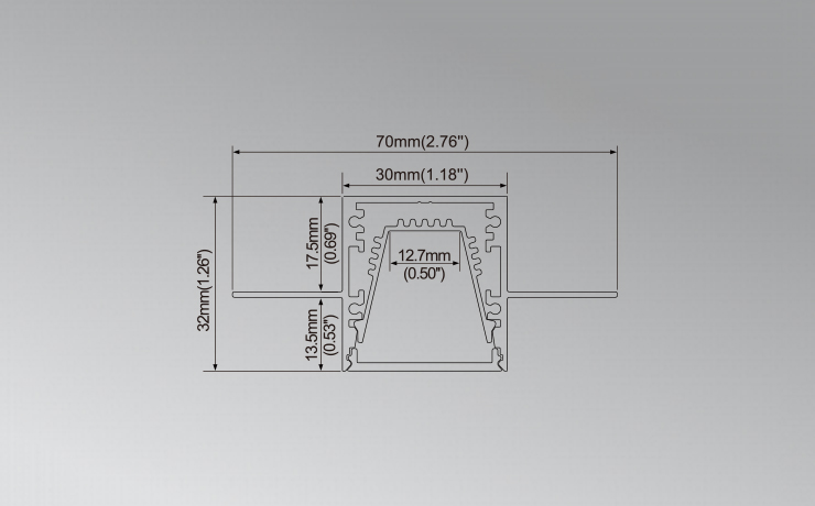 Recessed LED Profile With PC Cover For 12.5mm Plasterboard