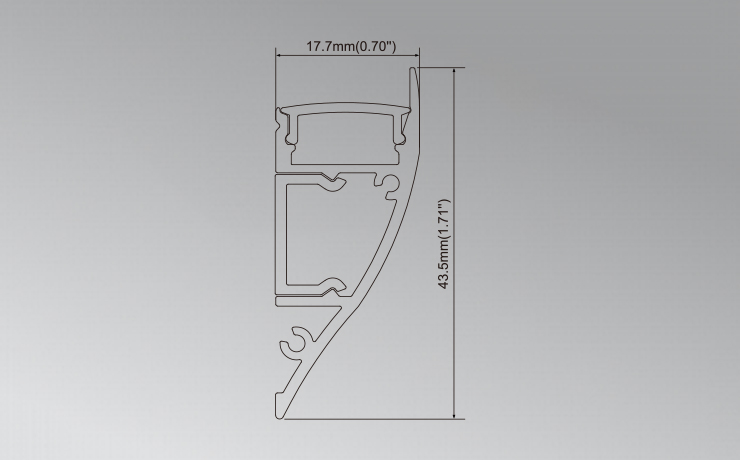 Aluminum channel for wall light indirect