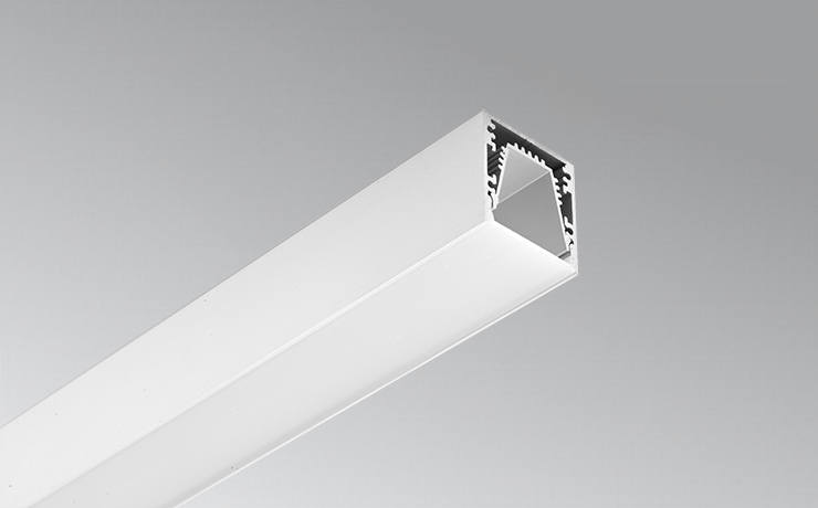 Aluminium LED profile without flange as pendent light