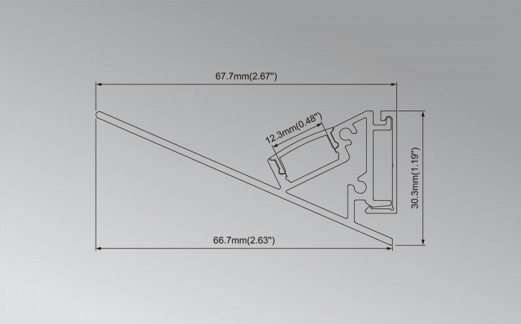 Aluminum profile for wall indirect light