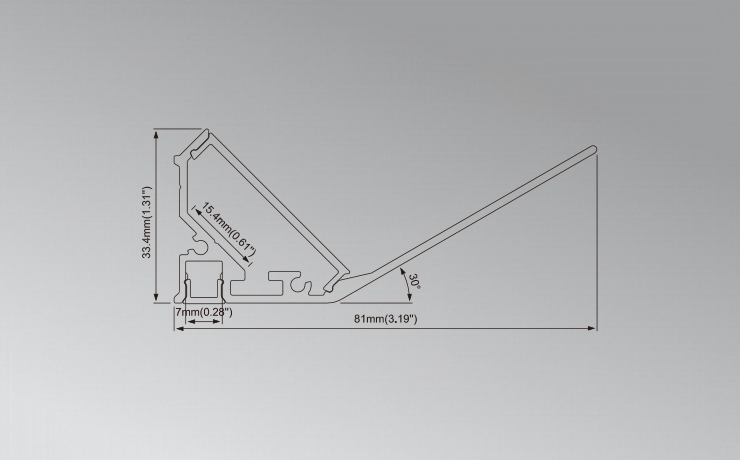 Surface Mounted Aluminum profile for cove lighting