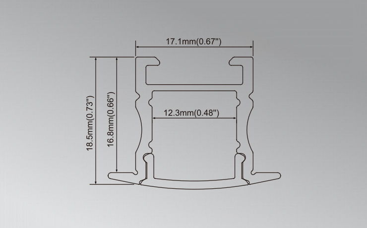 12.3 Inner Width T-Shape Recessed LED Aluminum Channel