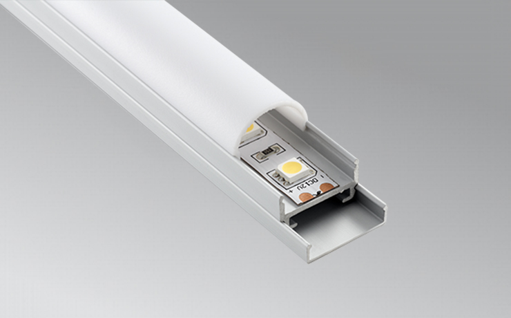 20mm LED Aluminum Profile with round Cover