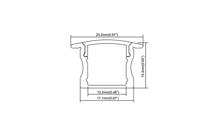 15MM Recessed Aluminum LED Extrusion