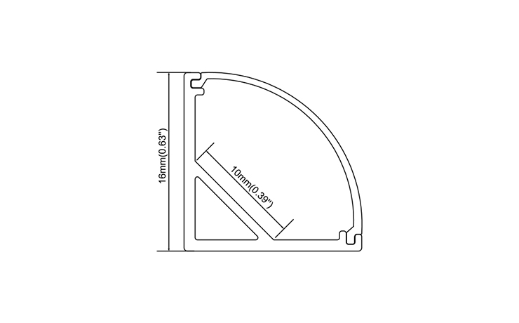 Corner LED Profile For Cabinet