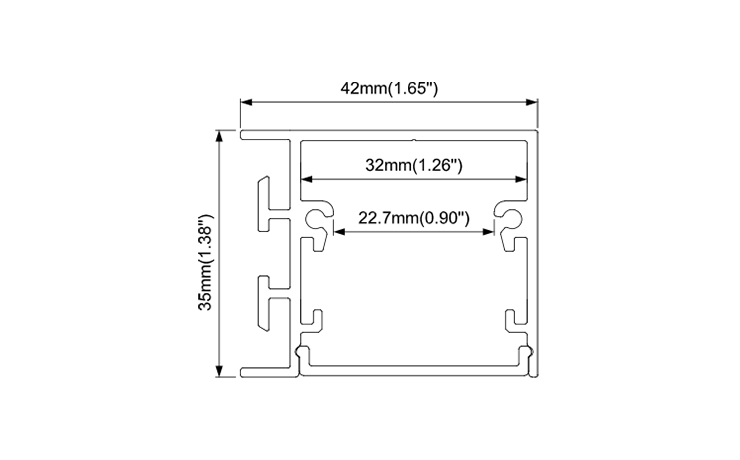 35mm wide Aluminum led profile for wall light with Light up or light down